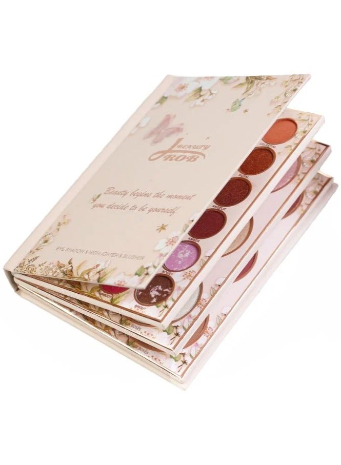 DROB BEAUTY All-in-One Makeup Palette (Blush + Highlighter + Eyeshadow) - Image 1