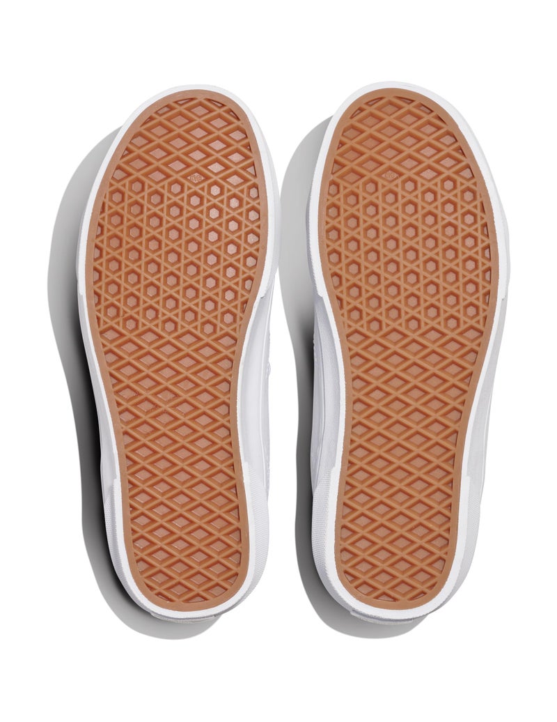 Vans Women's Seldan Shoe - Retro Tennis Inspired Sneakers for Fashion & Work. (Tumble) White/White. 7.5 - Image 4