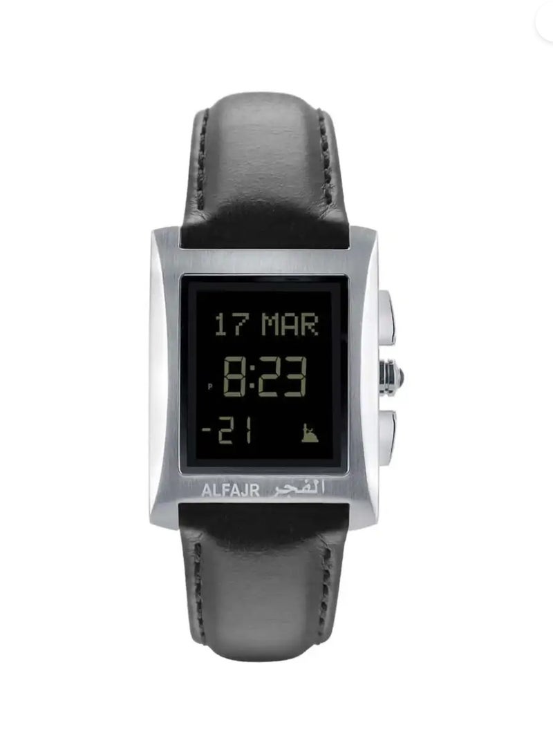 Al Fajr Azaan Prayer Digital Leather Strap Watch WL-08L Black