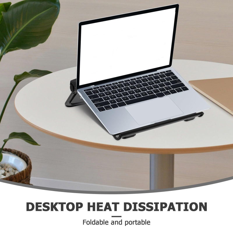 Foldable Aluminum Alloy Laptop Stand Portable Adjustable Height Cooling Desk Riser - Image 4