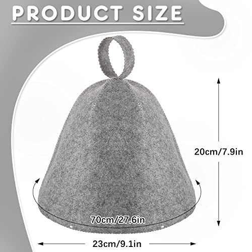 JaGely Sauna Hat for Men Women Sauna Hat Vaporarium Cap Russian Banya Cap for Bath House Accessories(Gray, White,2 Pieces) - Image 2