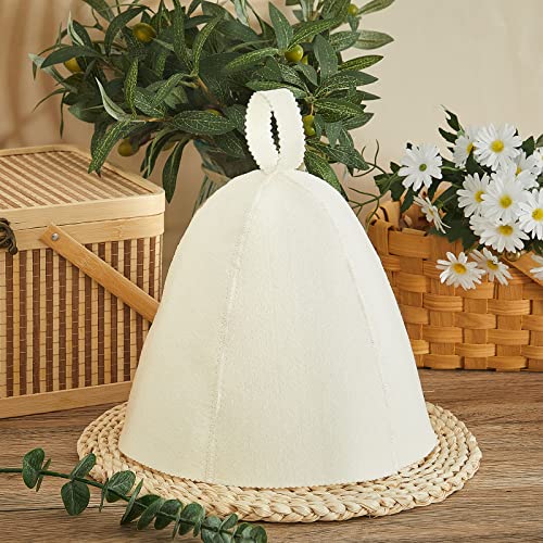 JaGely Sauna Hat for Men Women Sauna Hat Vaporarium Cap Russian Banya Cap for Bath House Accessories(Gray, White,2 Pieces) - Image 4