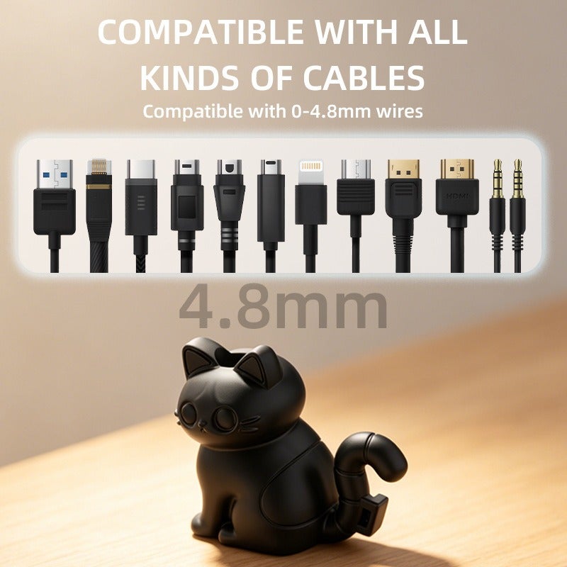 Cross-Border New Cute Cat Cartoon Cable Organizer, Punch-Free Desktop Wire Storage - Image 3