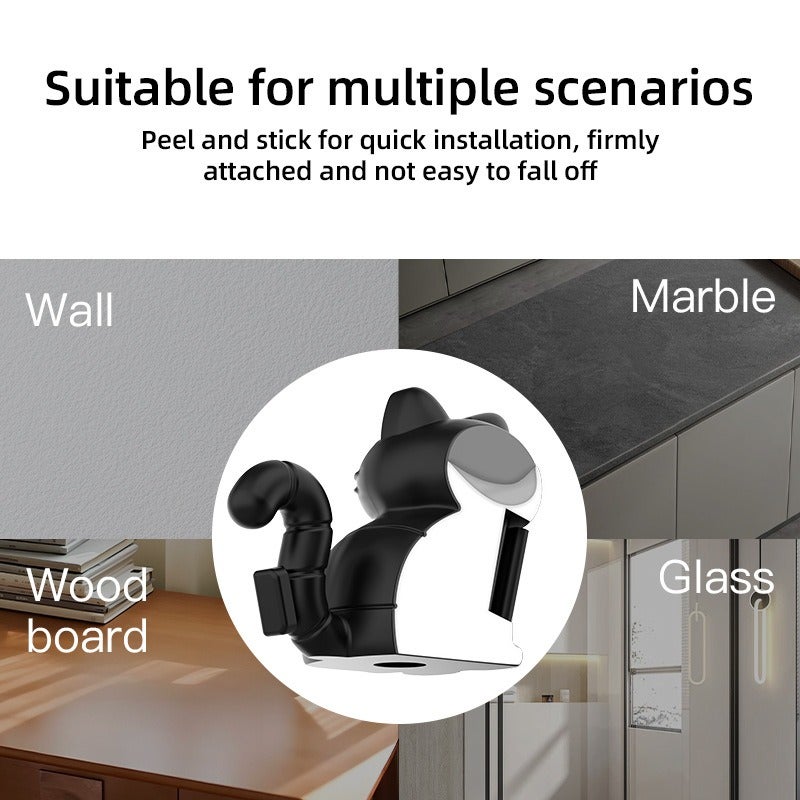 Cross-Border New Cute Cat Cartoon Cable Organizer, Punch-Free Desktop Wire Storage - Image 4