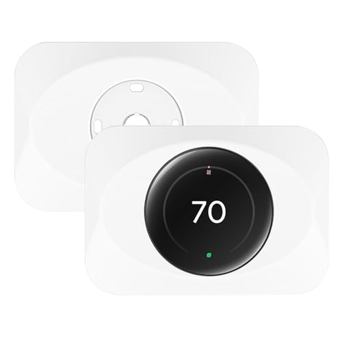 BAOKZZOM Wall Plate Cover Compatible with Google Nest Learning Thermostat 4th Gen Practical Trim Kit for Nest Learning Thermostat 4 Snap fit Design White 2 Packs - Image 1