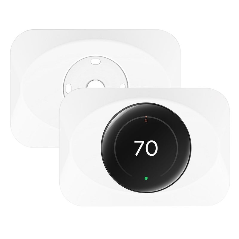 BAOKZZOM Wall Plate Cover Compatible with Google Nest Learning Thermostat 4th Gen Practical Trim Kit for Nest Learning Thermostat 4 Snap fit Design White 2 Packs - Image 2