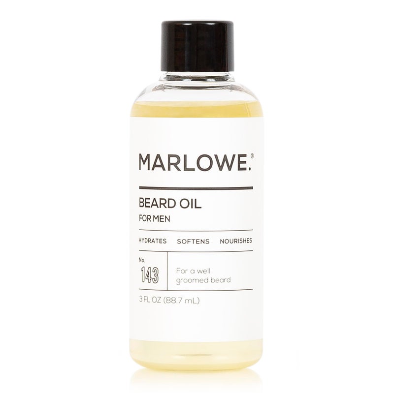 MARLOWE. No. 143 Beard Oil 3 oz, Conditioning Oil for Men, Softer & Fuller Beard Care, 100% Natural Softener with Sunflower & Safflower Oils, Conditions & Nourishes, Fragrance Free - Image 1