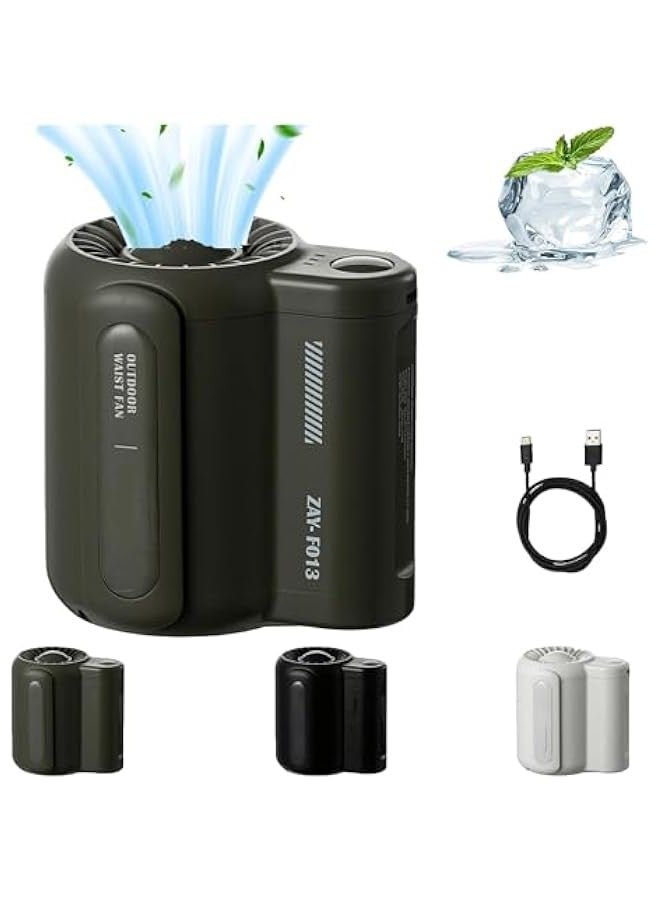 Lumiez Shirt Fan, Lumiez Ergonable Cool Clip Belt Clip Fan Rechargeable Under Shirt, 3 Speeds Rechargeable Clip On Fan For Shirt, for Outdoor Indoor (Green), one - Image 1