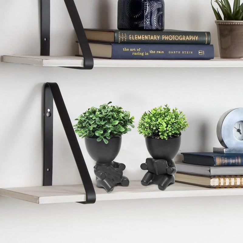 Zerzsy Small Artificial Succulents Potted Plants  Faux Succulents Desk Decoration  Fake Plants Wall Decor for Girls Gift  Home Office Bookshelf Decor - Set of 1 - Image 3