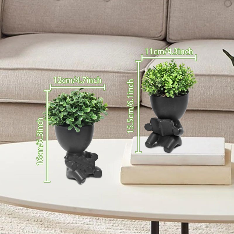 Zerzsy Small Artificial Succulents Potted Plants  Faux Succulents Desk Decoration  Fake Plants Wall Decor for Girls Gift  Home Office Bookshelf Decor - Set of 1 - Image 4