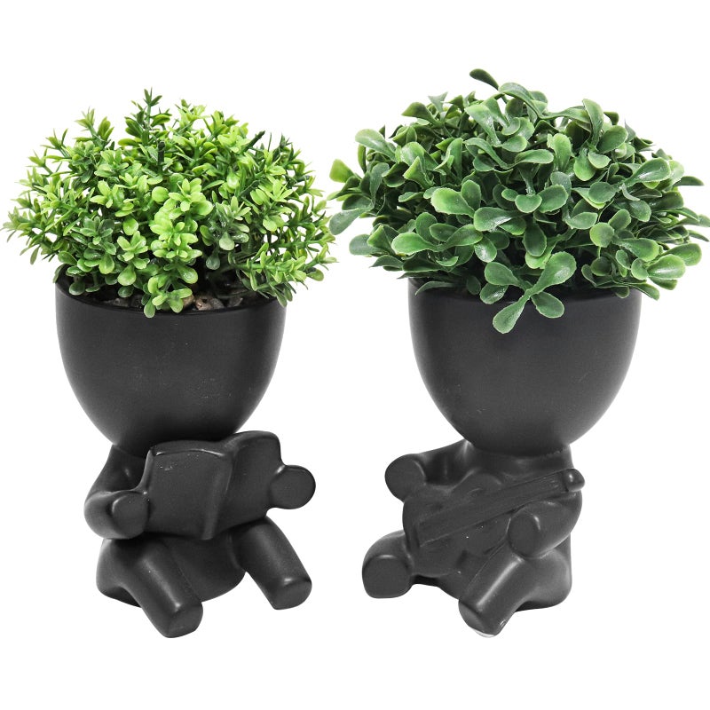 Zerzsy Small Artificial Succulents Potted Plants  Faux Succulents Desk Decoration  Fake Plants Wall Decor for Girls Gift  Home Office Bookshelf Decor - Set of 1 - Image 1