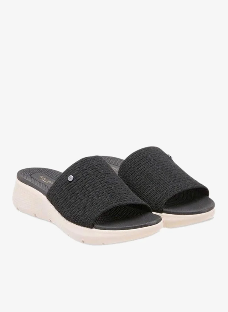 Flora Bella By Shoexpress BLACK Floral Bella Textured Slip-On Sandals for Women | Best Price UAE