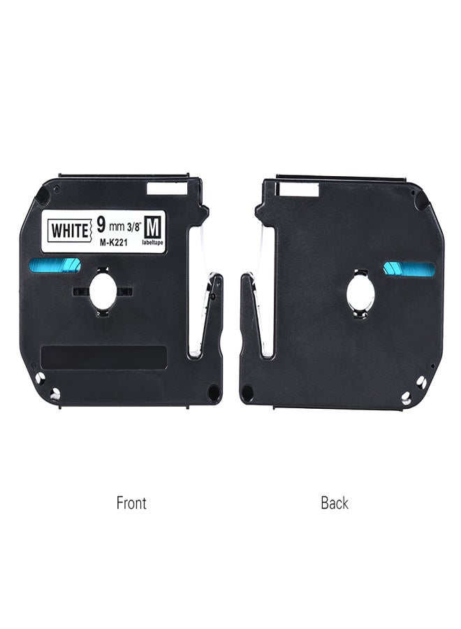 شريط لاصق أسود على أبيض، متوافق مع طابعات الملصقات Brother PT-65/PT-70/PT80، مقاس 9 مم × 8 م، لون الغلاف أسود ورمادي عشوائي - Image 3