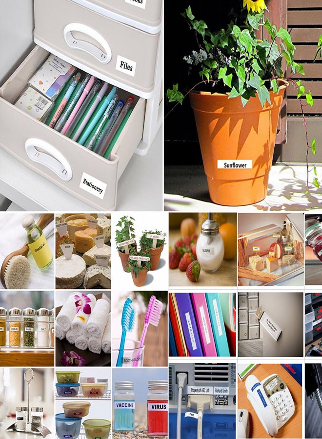 شريط لاصق أسود على أبيض، متوافق مع طابعات الملصقات Brother PT-65/PT-70/PT80، مقاس 9 مم × 8 م، لون الغلاف أسود ورمادي عشوائي - Image 4