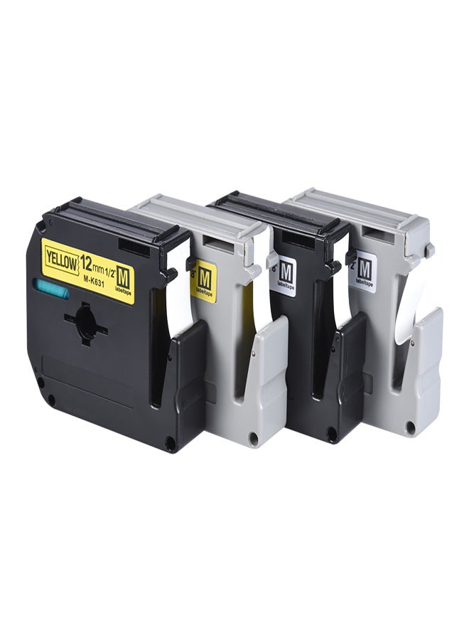 شريط لاصق أسود على أبيض، متوافق مع طابعات الملصقات Brother PT-65/PT-70/PT80، مقاس 9 مم × 8 م، لون الغلاف أسود ورمادي عشوائي - Image 5