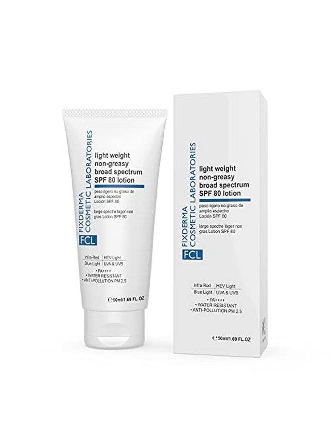 FIXDERMA COSMETIC LABORATORIES Fcl Light Weight Nongreasy Broad Spectrum Spf 80 Lotion Offers Spf 80 & Pa++++ Protection Dermatologist Tested Noncomedogenic & Water Resistant Sunscreen Suitable For All Skin Types 50Ml - Image 2