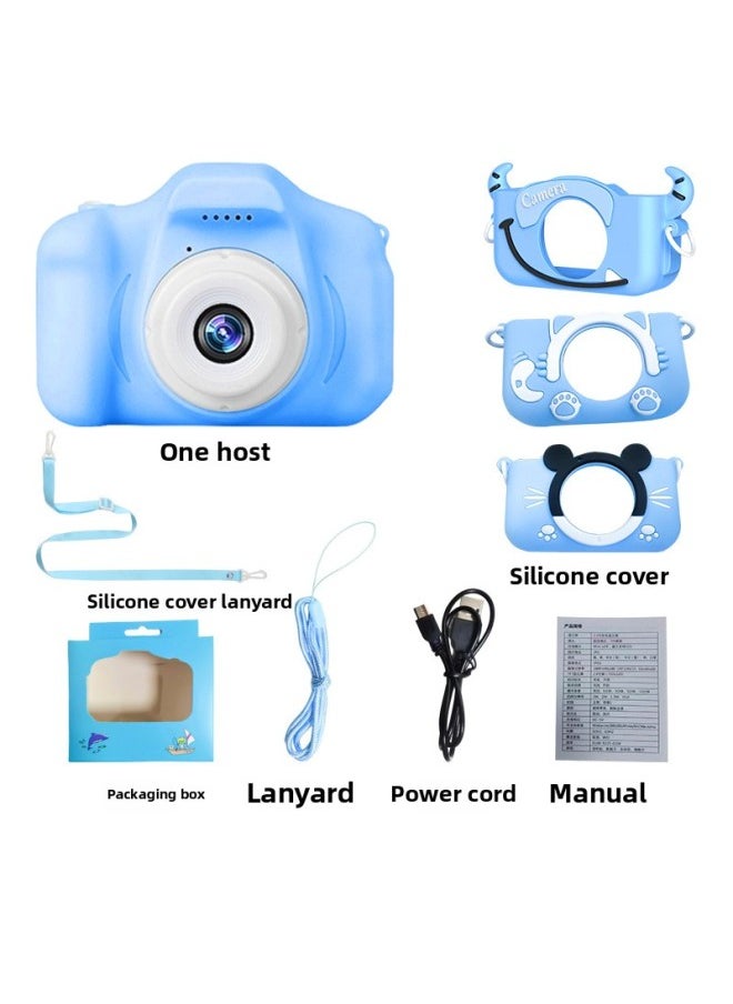 Generic HD Mini Children's Camera Educational Toy Digital Camera Cartoon Digital Small SLR Sports Camera Toy-Body Color:Single Lens Blue (without Silicone Sleeve)  - Image 5