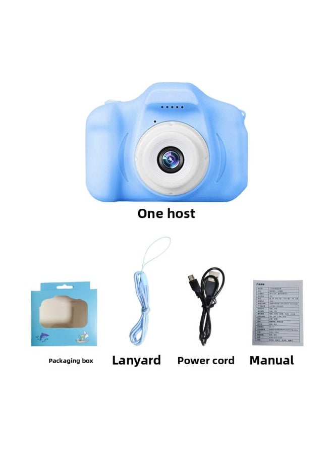 Generic HD Mini Children's Camera Educational Toy Digital Camera Cartoon Digital Small SLR Sports Camera Toy-Body Color:Single Lens Blue (without Silicone Sleeve)  - Image 1