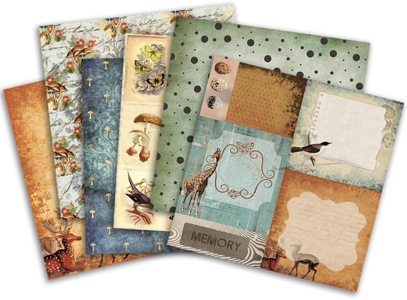 DESEACO Vintage 6x6 Inch Scrapbook Paper Pad, Single-Sided 12 Unique Nature Designs, Ideal for DIY Crafting, Card Making and Journaling - 24 Sheets - Image 3
