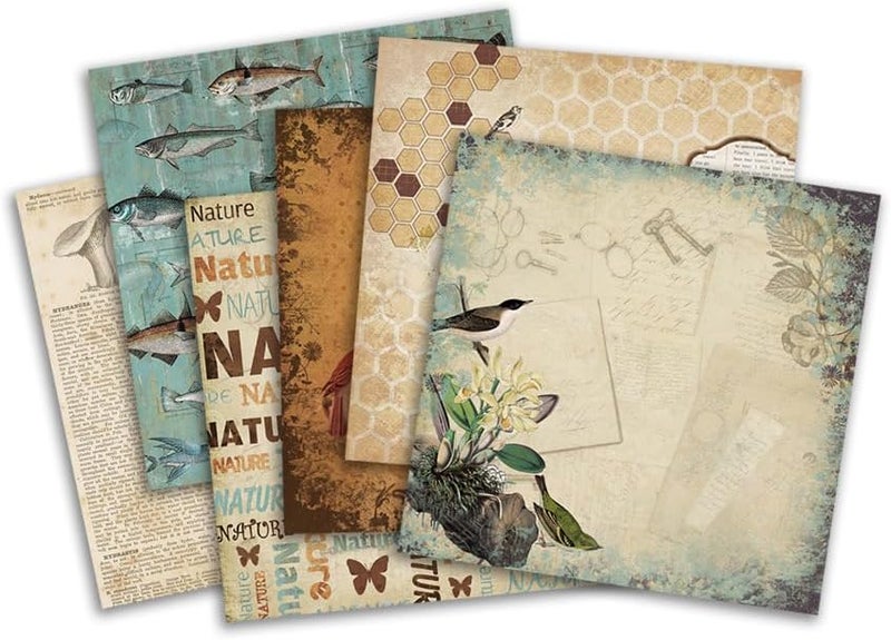 DESEACO Vintage 6x6 Inch Scrapbook Paper Pad, Single-Sided 12 Unique Nature Designs, Ideal for DIY Crafting, Card Making and Journaling - 24 Sheets - Image 4