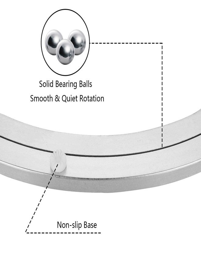 Acrux7 2 Pack 12 Inch Lazy Susan Hardware, Heavy Duty Lazy Susan Turntable Bearing Aluminum Swivel Plate, Metal Rotating Base for Dining Table, Kitchen, Workbench (Silver) - Image 4
