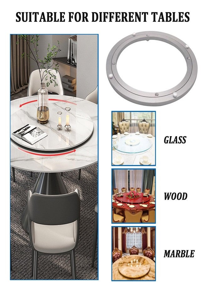 Acrux7 2 Pack 12 Inch Lazy Susan Hardware, Heavy Duty Lazy Susan Turntable Bearing Aluminum Swivel Plate, Metal Rotating Base for Dining Table, Kitchen, Workbench (Silver) - Image 3