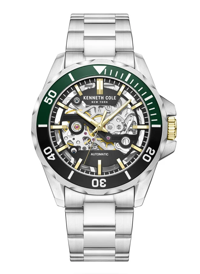 Kenneth Cole New York Kenneth Cole New York 43mm Automatic Men's Watch with Black Dial & Stainless Steel Bracelet