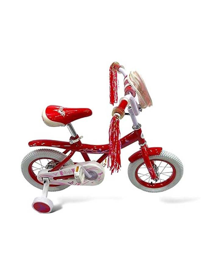AL BADER Freestyle Kids Bike 12 Inch Bicycle for Girls Ages 3-6 Years, Red Color, With Trainig Wheels, White Air Tires, With Small Bag, Hand & Foot Brakes. - Image 4
