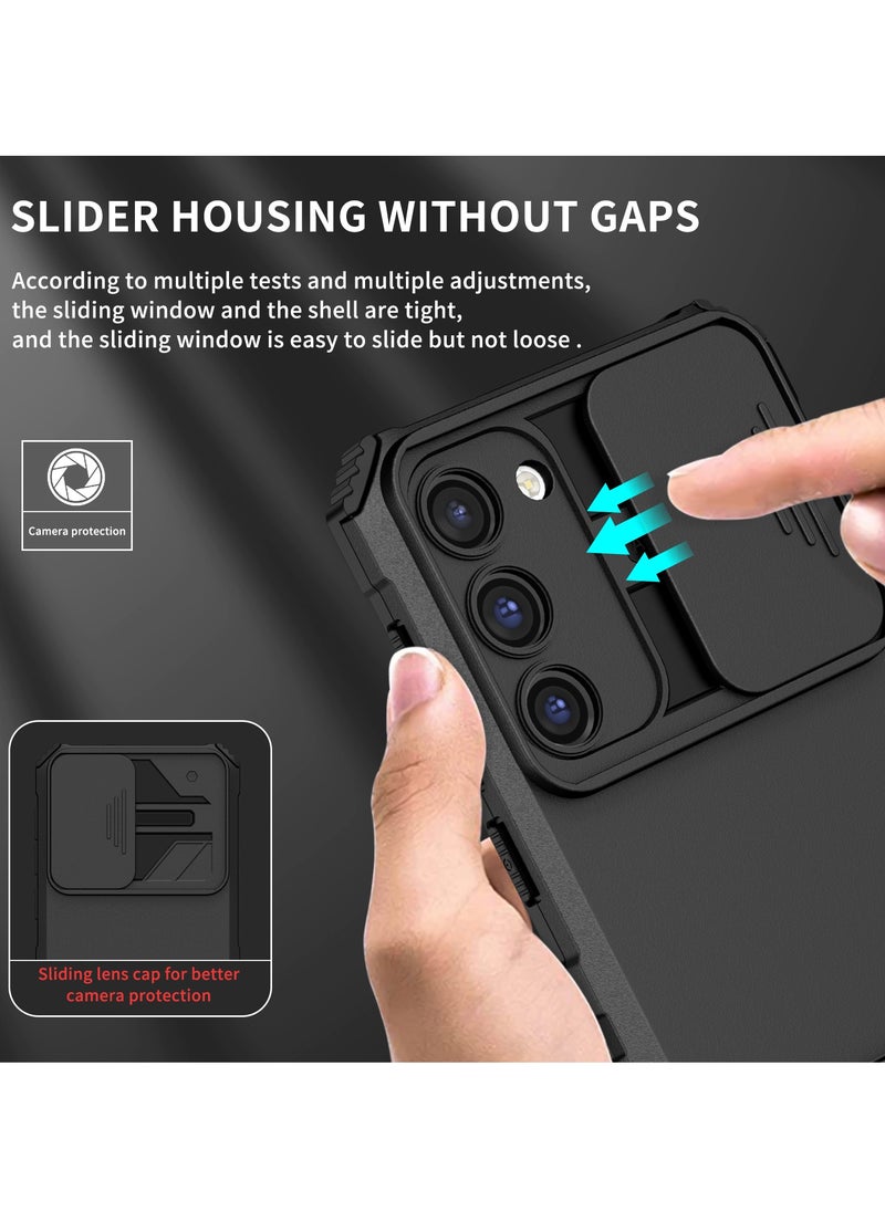 Generic - Samsung Galaxy S23 Plus Black Mobile Phone Case Cover, Innovative Telescopic Bracket, Sliding Protection Camera Window, Bumper Shockproof Phone Back Cover - Image 1