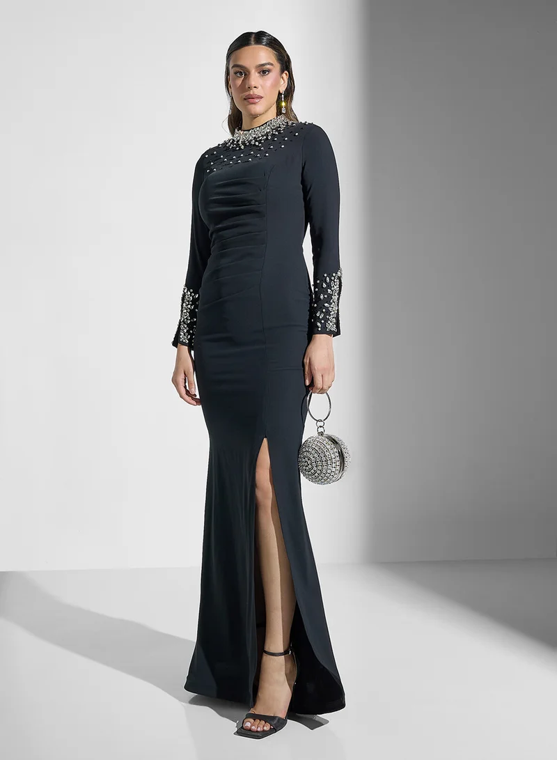 Akadia Fashion Embellished Column Dress
