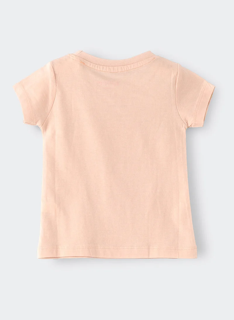 جيلين Basic round neck graphic t-shirt