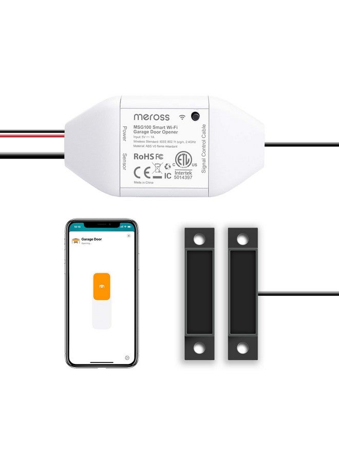 meross meross Smart Garage Door Opener Remote, Compatible with Apple HomeKit, Amazon Alexa, Google Assistant, SmartThings, Multiple Notification Modes, No Hub Needed  - Image 1