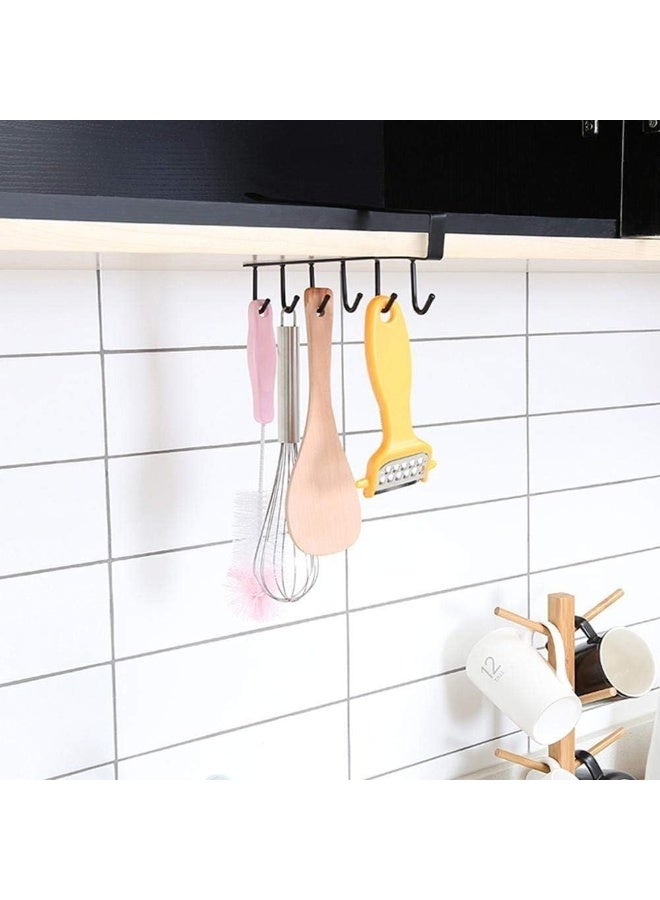 Multifunctional metal coffee cup holder under shelf, 6 hooks organizer for cabinet or kitchen table - 324 - Image 3