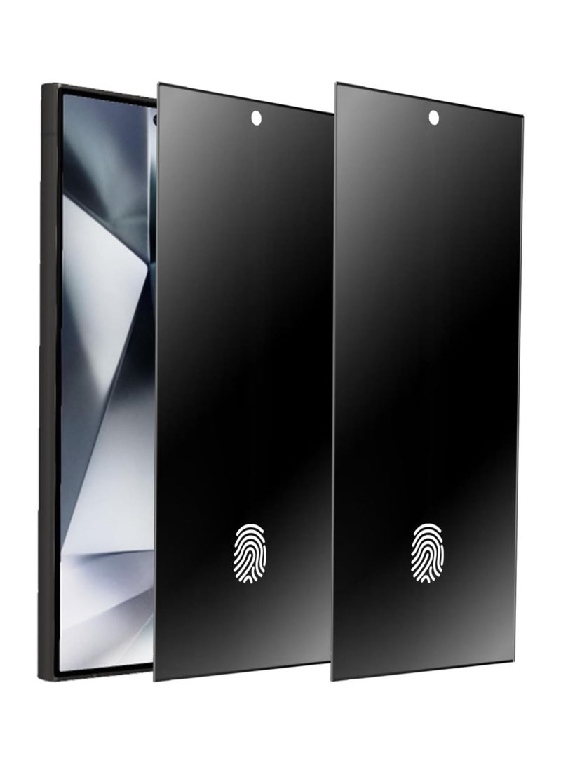 DUSALA 2 Pack Matte Privacy Tempered Glass for Samsung Galaxy S24 Ultra Anti-glare Anti-Spy Screen Protector Anti-Peeping Film Support Finger Unlock 6.8 inch - Image 1