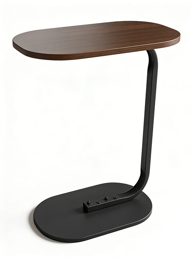 Migue home Modern Oval Nighstand, Side Table for Bedroom & Living Room, Modern and Sleek Design, 45cm L x 28cm W x 60cm H, Walnut - Image 2