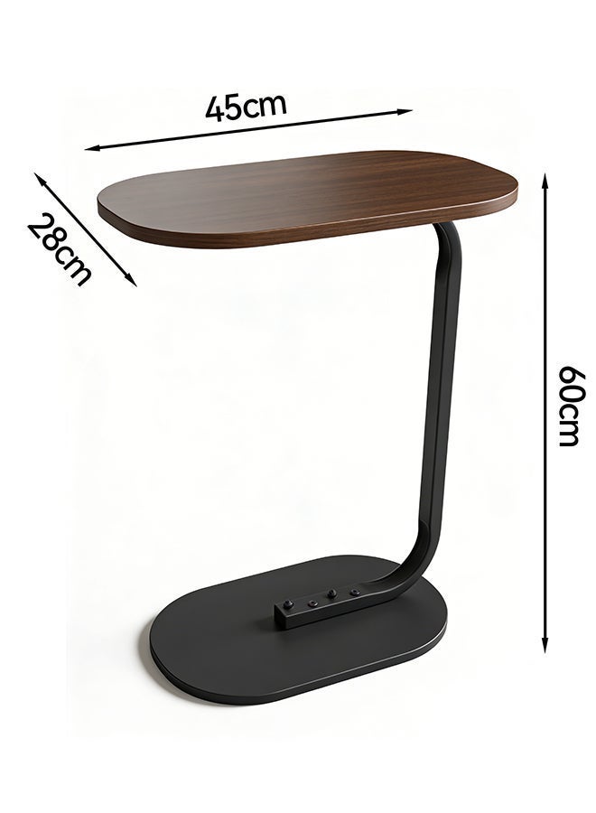 Migue home Modern Oval Nighstand, Side Table for Bedroom & Living Room, Modern and Sleek Design, 45cm L x 28cm W x 60cm H, Walnut - Image 3
