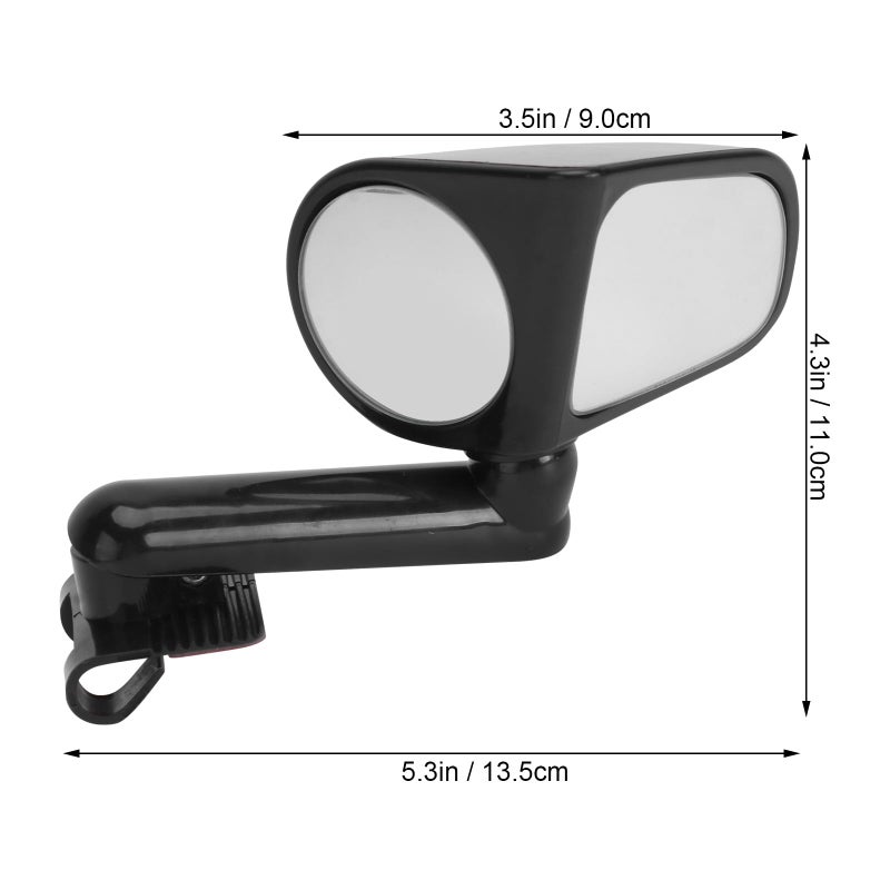 360 Degree Rotatable Car Blind Spot Mirror Wide Angle Left Side Black - Image 3