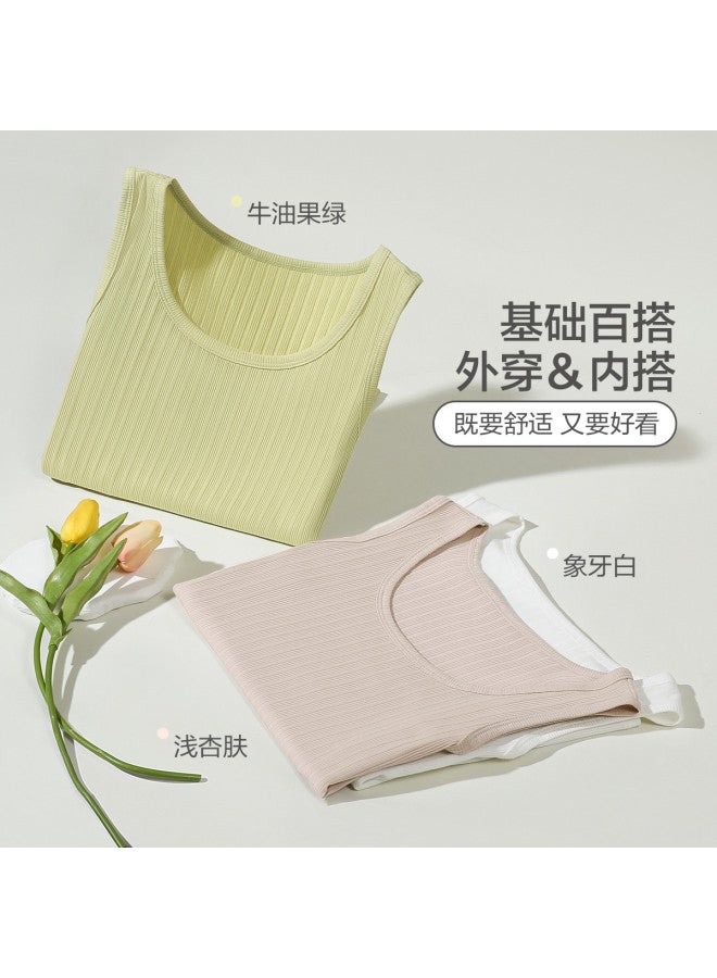 Red Bean Jacquard Vertical Striped Camisole For Women, Slimming And Body-Hugging, Suitable For Layering Or Outer Wear - Image 5