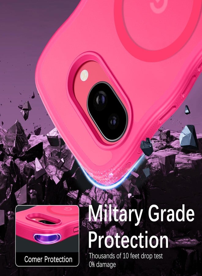 BENTOBEN for Google Pixel 9a Case [Compatible with MagSafe] Cute Curly Wavy Anti-Slip Bumper Magnetic Matte Slim Thin Soft Women Girls Boys Protective Phone Cover for Google Pixel 9a 6.3", Hot Pink - Image 4