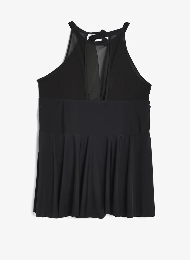 Ella Plus Mesh Neck Swimsuit With Skirt