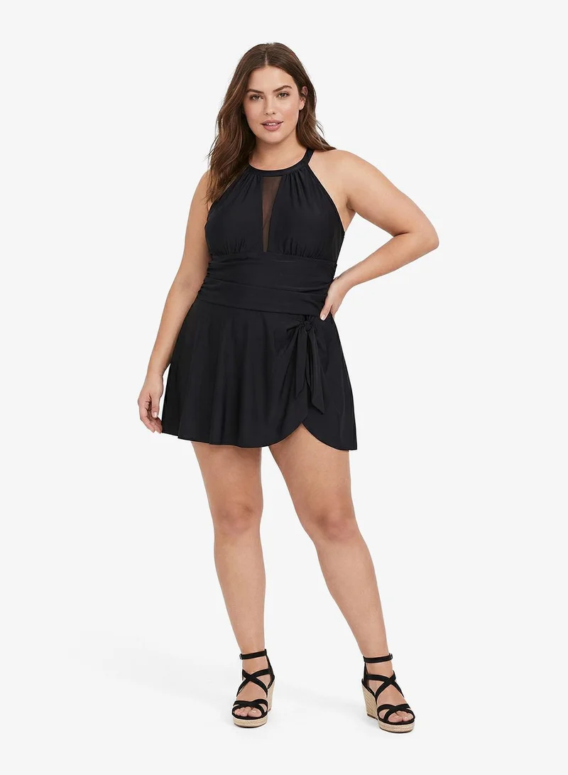 ايلا بلس ملابس سباحة بشبكة عنق مع تنورة