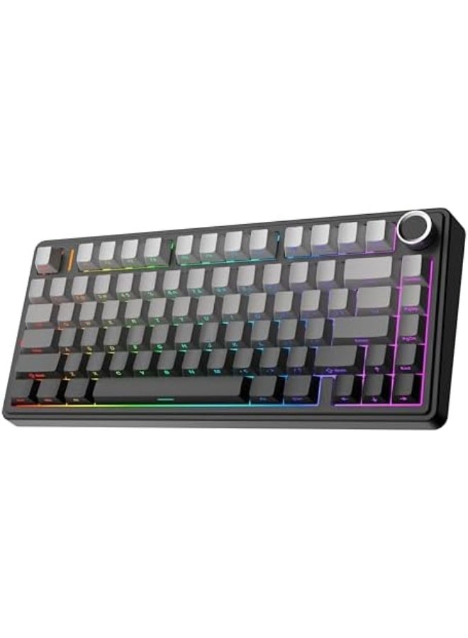 x AULA F75 Gasket Mechanical Keyboard, 75% Wireless Hot Swappable Gaming Keyboard with Five-Layer Padding&Knob, Bluetooth/2.4GHz/USB-C, RGB (Black Gradient, LEOBOG Reaper Switch) - Image 1
