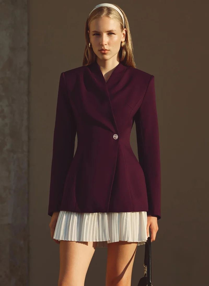Lichi Mini blazer dress with pleated insert on the skirt