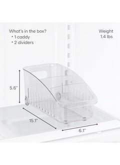 YouCopia YouCopia RollOut Fridge Drawer 6", BPA-Free Clear Rolling Refrigerator Organizer Bin with Adjustable Dividers and Handles for Produce, Food, Meal and Snack Storage  - Image 4