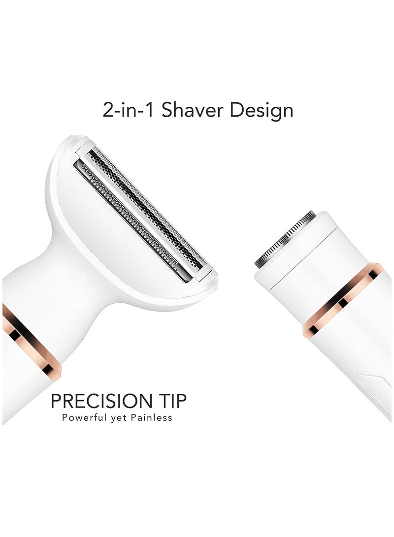 Sharpdo Electric Razor for Women, Hair Trimmer for Bikini Legs Womens Shaving Eyebrow Lips Body Face Beard Mustache Nose Arm Armpit Facial Hair Removal for Women's Shaver 4 in 1 Kit, Type-C Charging Port - Image 5