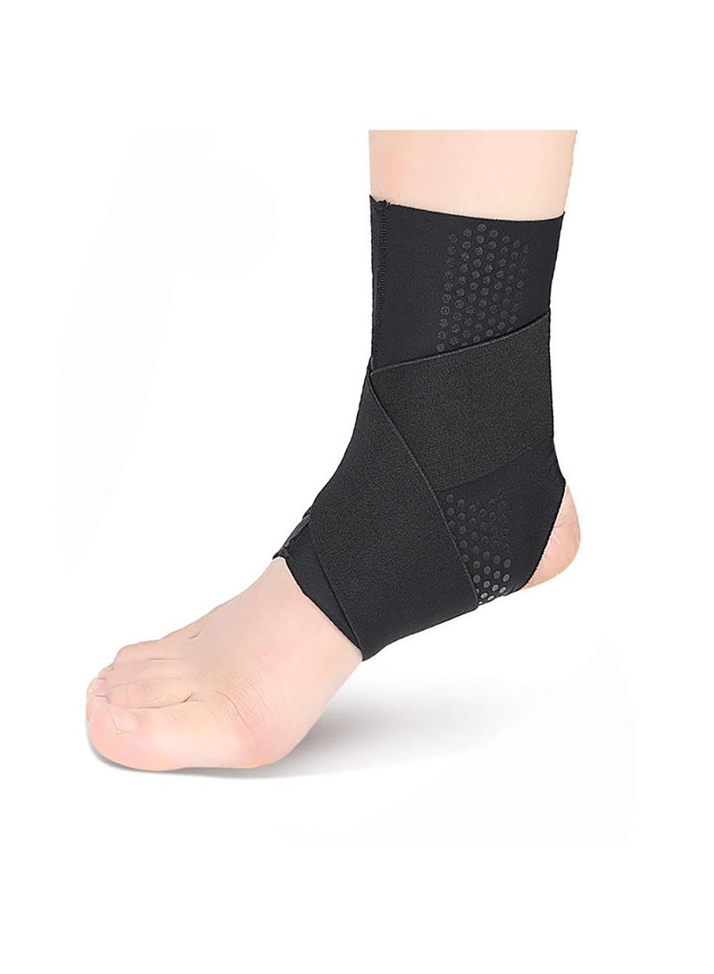 Sweet seven Sports Ankle Brace with Compression Nylon Strap - Football Ankle Protector, Elastic Bandage for Gym Support - Black, Size: Large - Image 1