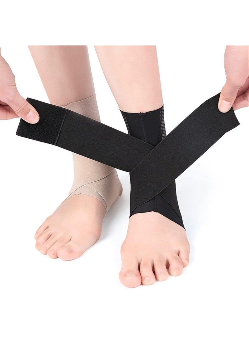Sweet seven Sports Ankle Brace with Compression Nylon Strap - Football Ankle Protector, Elastic Bandage for Gym Support - Black, Size: Large - Image 2