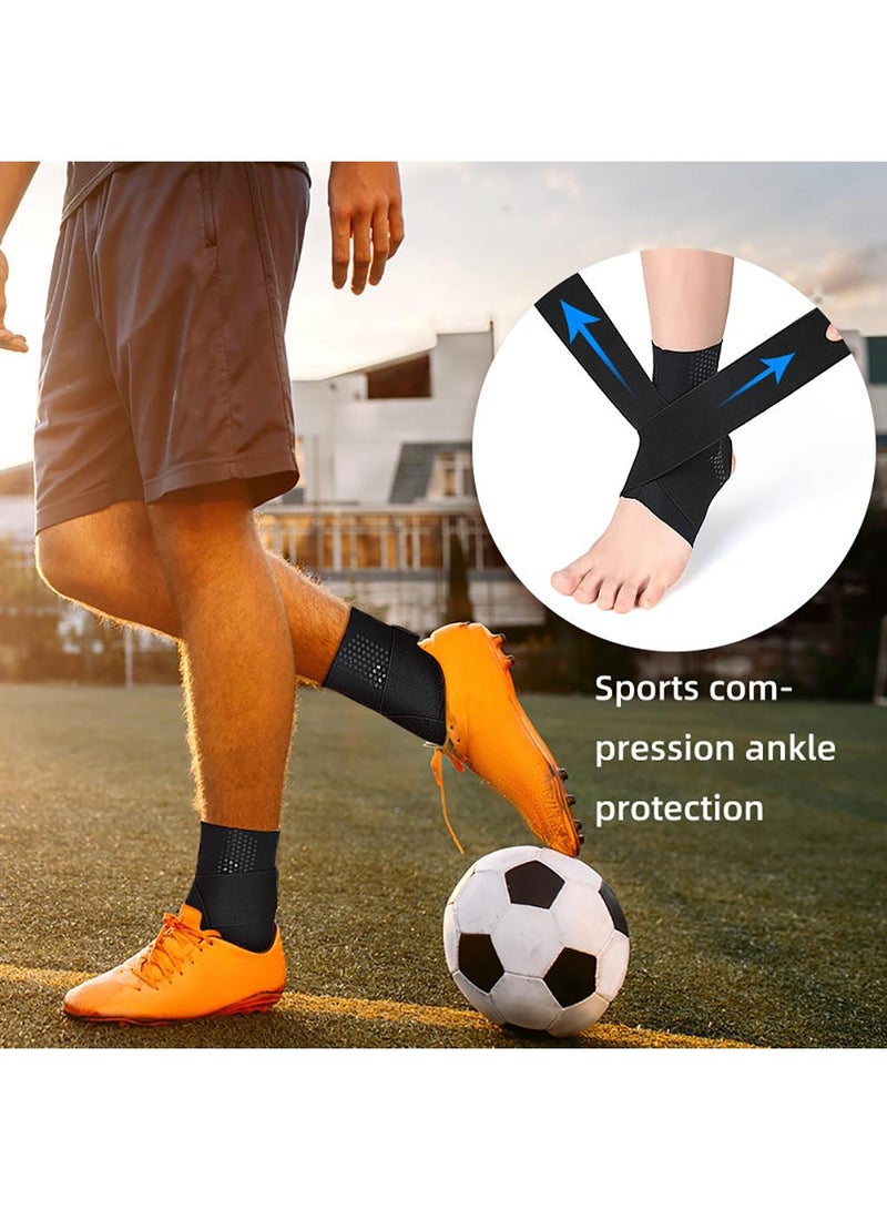 Sweet seven Sports Ankle Brace with Compression Nylon Strap - Football Ankle Protector, Elastic Bandage for Gym Support - Black, Size: Large - Image 4