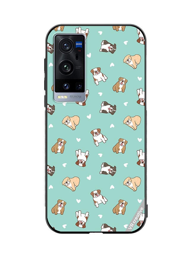 VR CREATIVE Protective Case Cover For Vivo X60 Pro Plus Cartoon Bulldog Dog Design Multicolour - Image 1