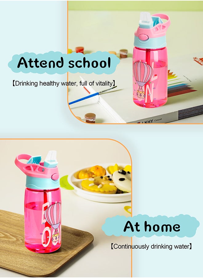 URbazaar 480ml Kids Water Bottle with Straw Leakproof, BPA Free, Suitable for Boys and Girls  - Image 4